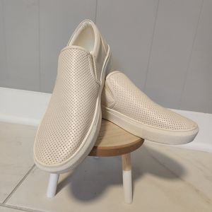 Cream slip-on shoes